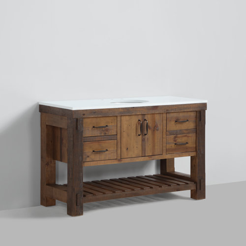 Bromley 54" Single Bathroom Vanity with Quartz Top & Reviews Birch Lane